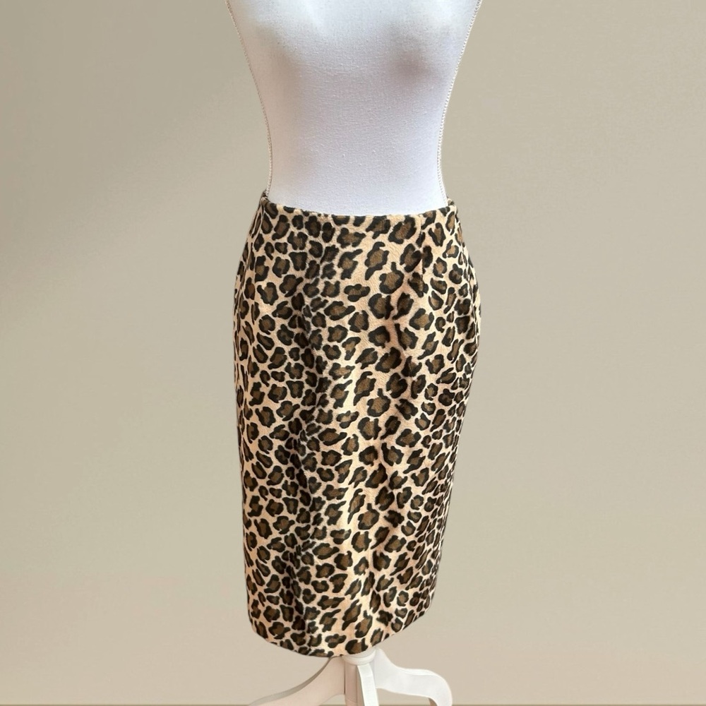 Zara Woman  sz 6 Leopard Print pencil skirt black tan brown mobwife sexy animal
